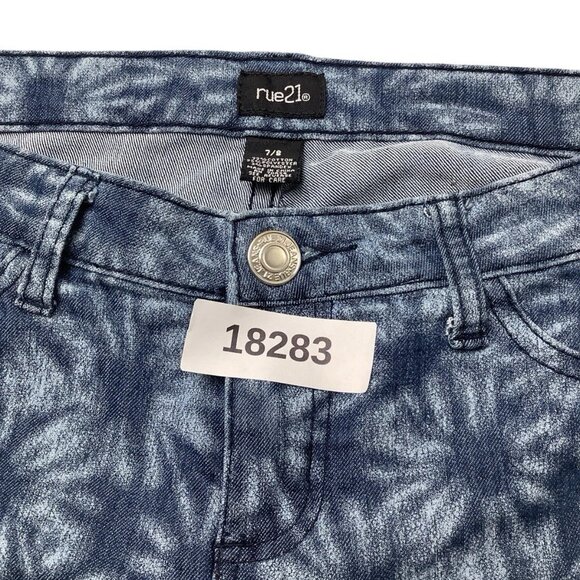 Rue21 Womens Blue Floral Print Skinny Leg Low Rise Jegging Size 7/8 - Picture 10 of 10